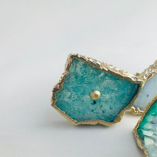 Set of 6 Aqua Agate Classic Vintage Finish Cabinet Drawer Pull Wardrobe Dresser Interior Decorative Handle
