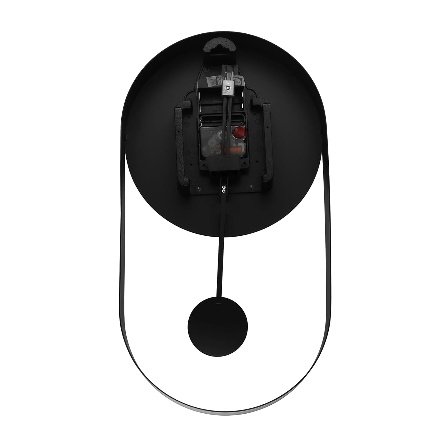 Titan Premium Black Metal Pendulum Wall Clock – Silent Non-Ticking Sweep Movement, Modern Minimalist Open Dial, Gold Hands & Indices, Decorative Wall Décor, 45cm x 24.5cm -W0086MP01